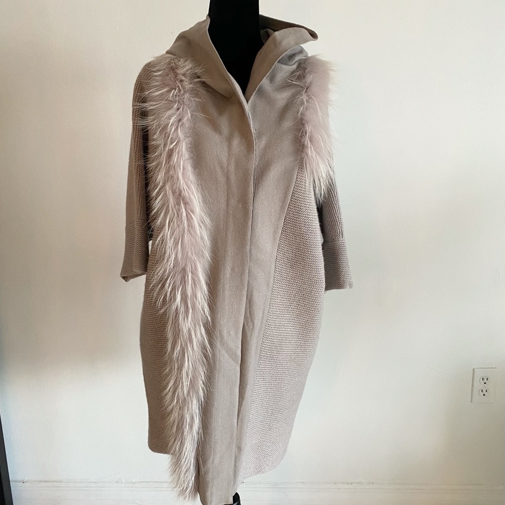 Fabbina Pilippe Wool Cashmere Cardigan with fur